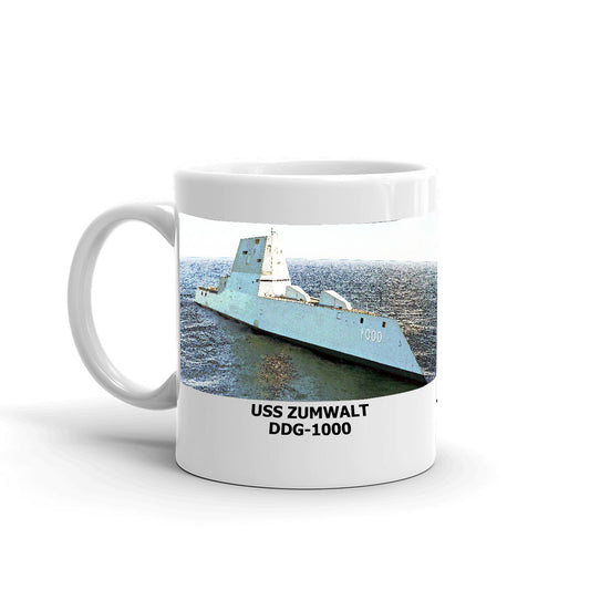 USS Zumwalt DDG-1000 Coffee Cup Mug Left Handle