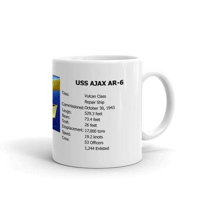 USS Ajax AR-6 Coffee Cup Mug Right Handle
