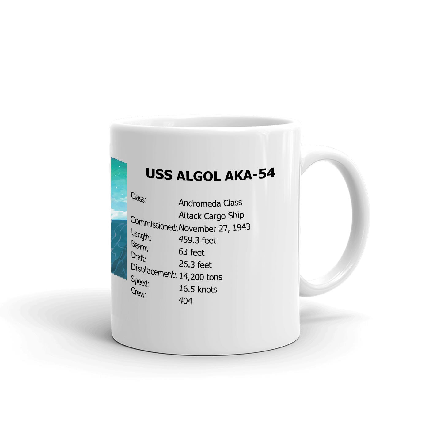 USS Algol AKA-54 Coffee Cup Mug Right Handle