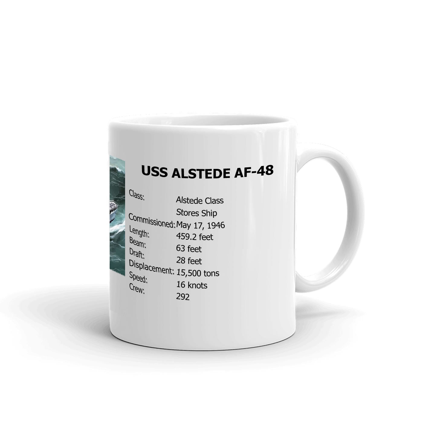 USS Alstede AF-48 Coffee Cup Mug Right Handle