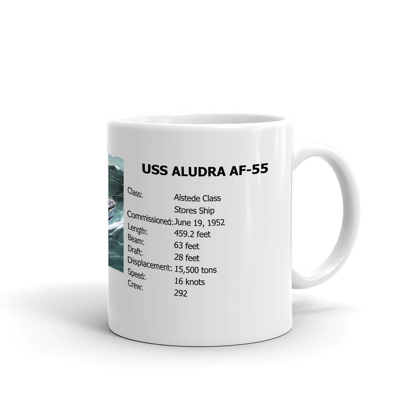 USS Aludra AF-55 Coffee Cup Mug Right Handle