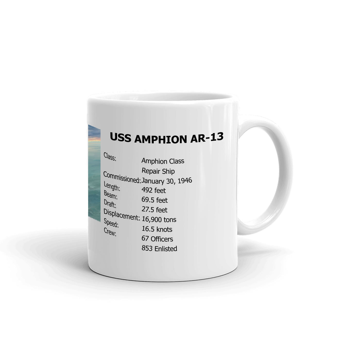 USS Amphion AR-13 Coffee Cup Mug Right Handle