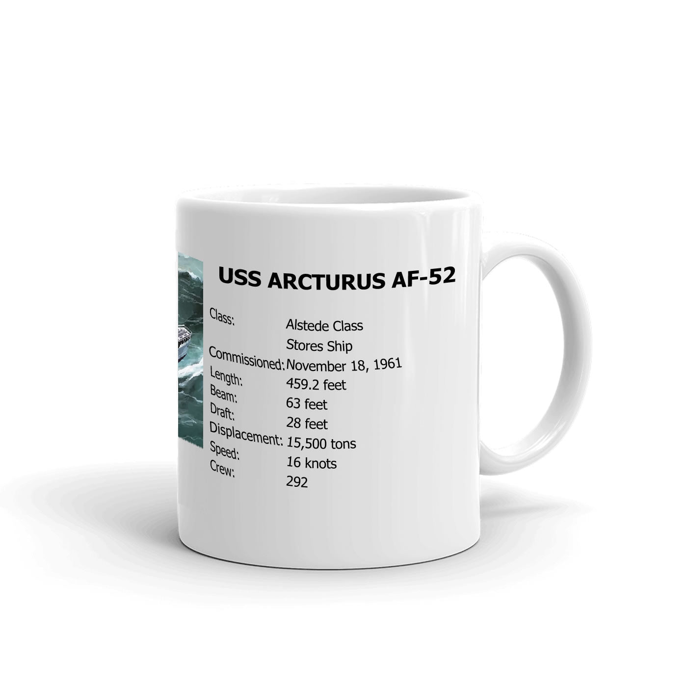 USS Arcturus AF-52 Coffee Cup Mug Right Handle