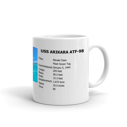 USS Arikara ATF-98 Coffee Cup Mug Right Handle