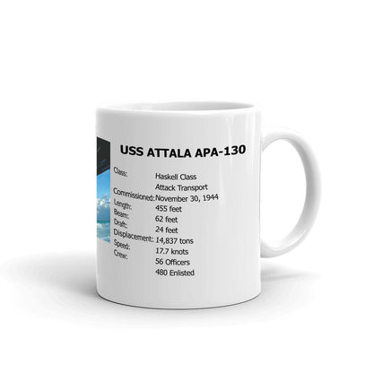 USS Attala APA-130 Coffee Cup Mug Right Handle