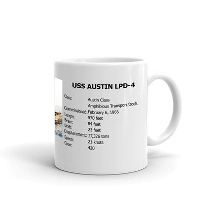 USS Austin LPD-4 Coffee Cup Mug Right Handle