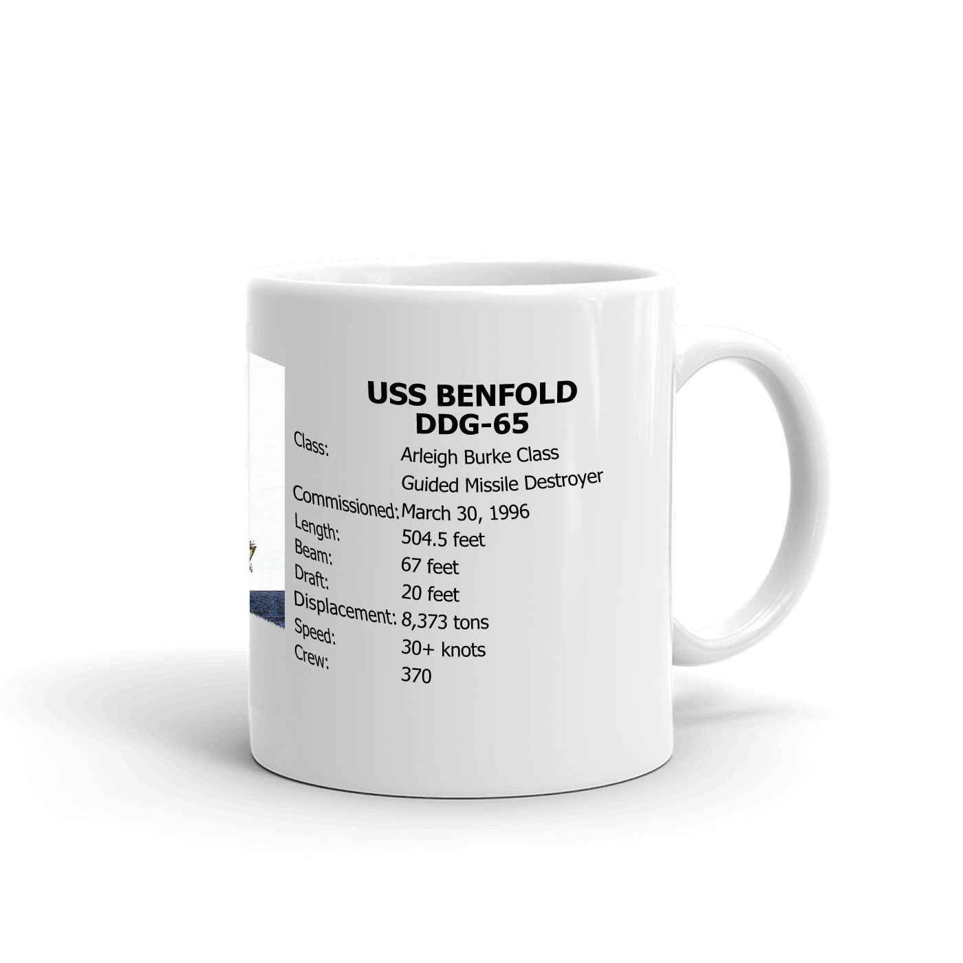 USS Benfold DDG-65 Coffee Cup Mug Right Handle