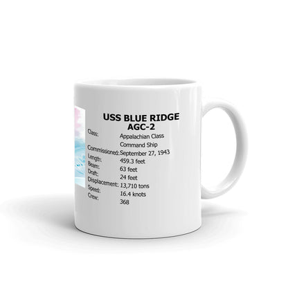 USS Blue Ridge AGC-2 Coffee Cup Mug Right Handle
