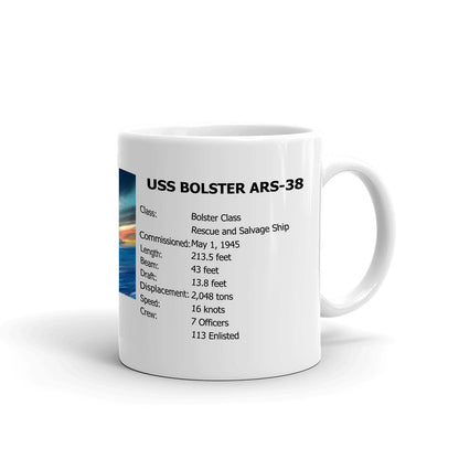 USS Bolster ARS-38 Coffee Cup Mug Right Handle