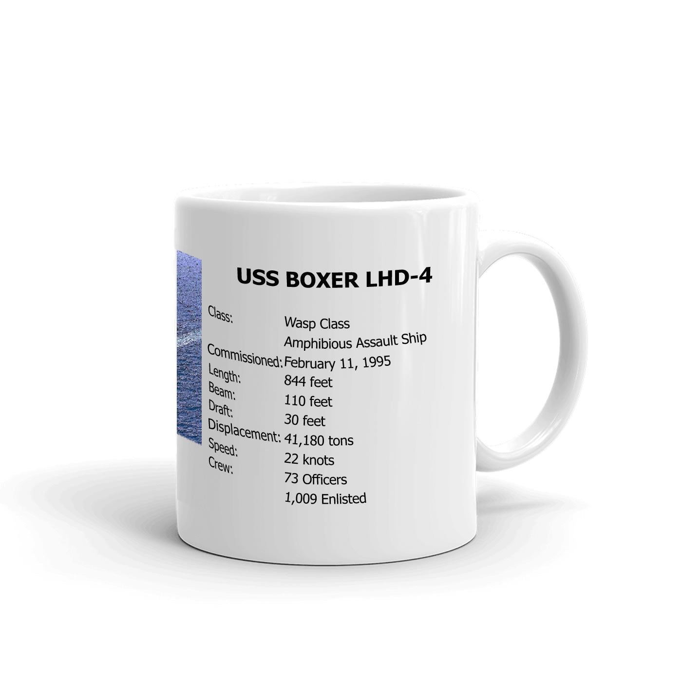 USS Boxer LHD-4 Coffee Cup Mug Right Handle