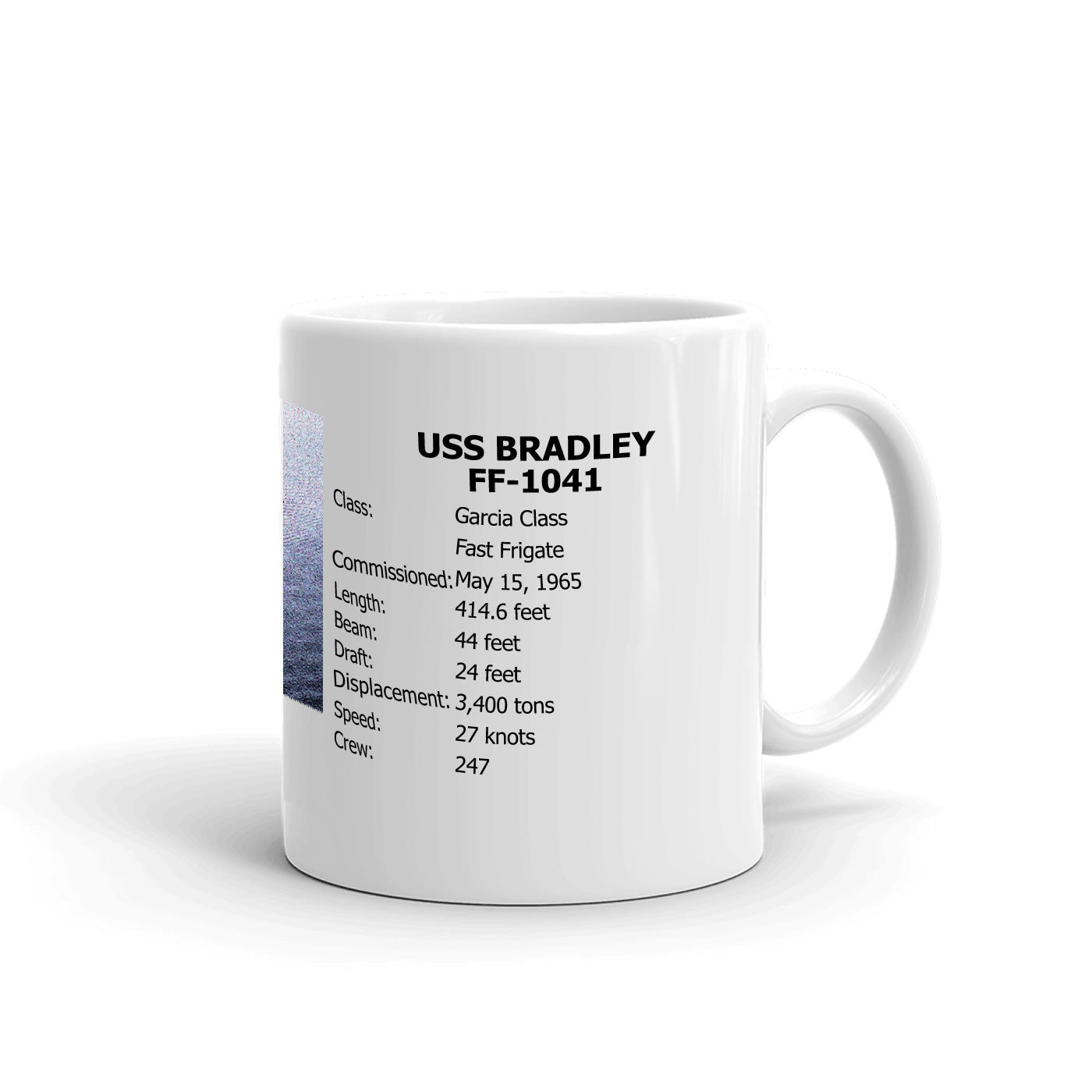 USS Bradley FF-1041 Coffee Cup Mug Right Handle