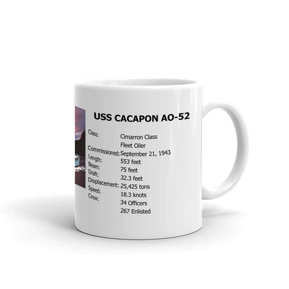 USS Cacapon AO-52 Coffee Cup Mug Right Handle