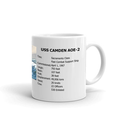 USS Camden AOE-2 Coffee Cup Mug Right Handle