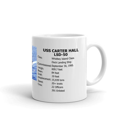USS Carter Hall LSD-50 Coffee Cup Mug Right Handle
