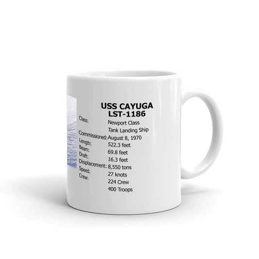 USS Cayuga LST-1186 Coffee Cup Mug Right Handle