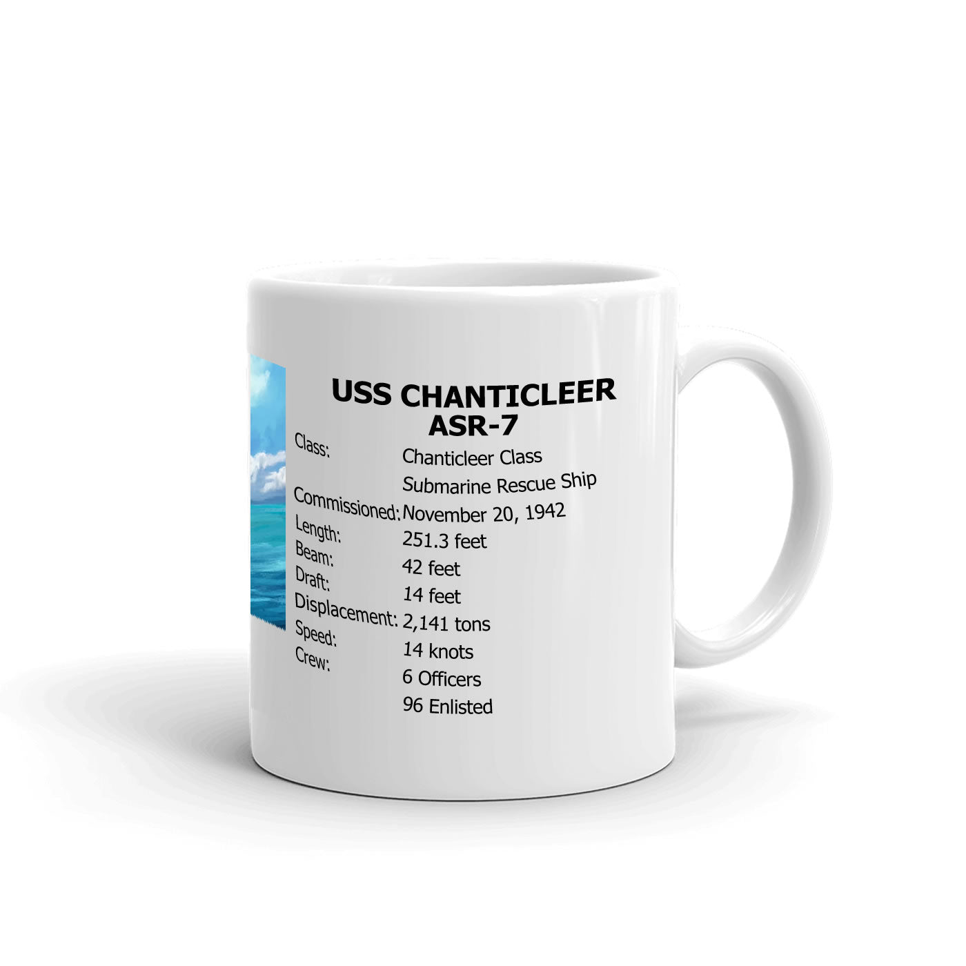 USS Chanticleer ASR-7 Coffee Cup Mug Right Handle