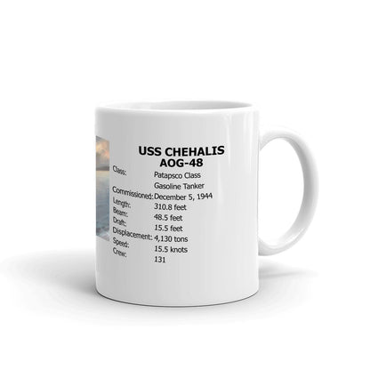 USS Chehalis AOG-48 Coffee Cup Mug Right Handle