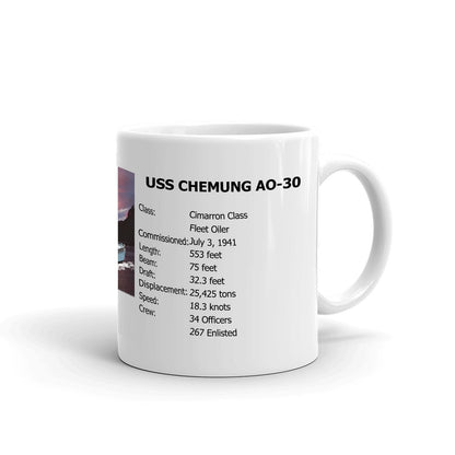 USS Chemung AO-30 Coffee Cup Mug Right Handle