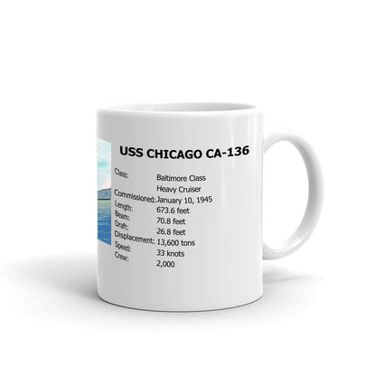 USS Chicago CA-136 Coffee Cup Mug Right Handle