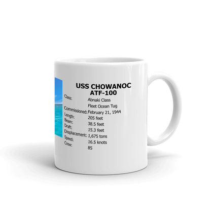 USS Chowanoc ATF-100 Coffee Cup Mug Right Handle