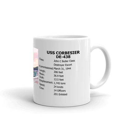 USS Corbesier DE-438 Coffee Cup Mug Right Handle