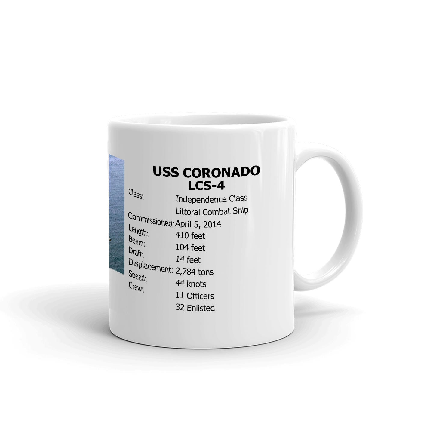 USS Coronado LCS-4 Coffee Cup Mug Right Handle