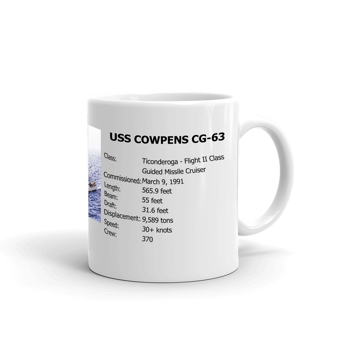 USS Cowpens CG-63 Coffee Cup Mug Right Handle