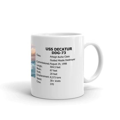 USS Decatur DDG-73 Coffee Cup Mug Right Handle
