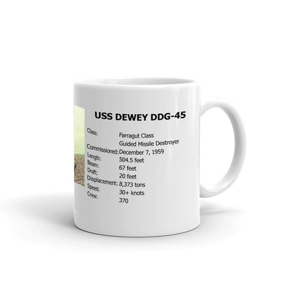 USS Dewey DDG-45 Coffee Cup Mug Right Handle