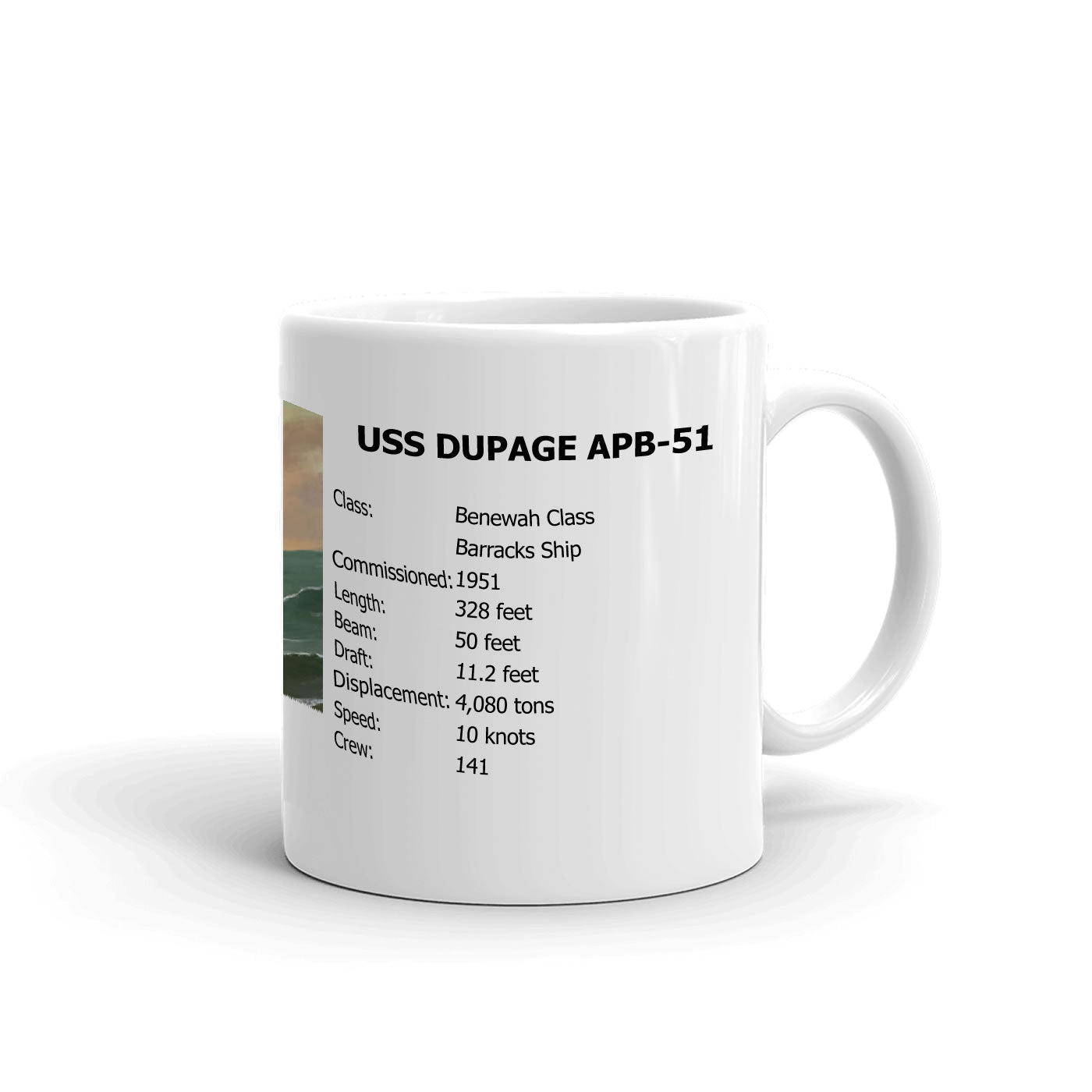 USS Dupage APB-51 Coffee Cup Mug Right Handle