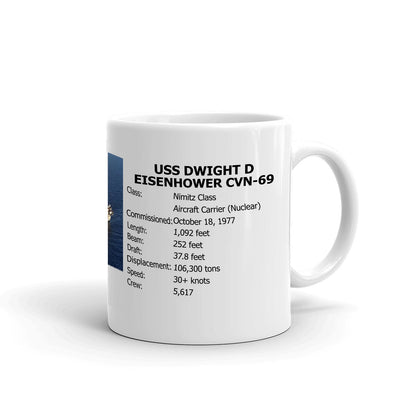 USS Dwight D Eisenhower CVN-69 Coffee Cup Mug Right Handle