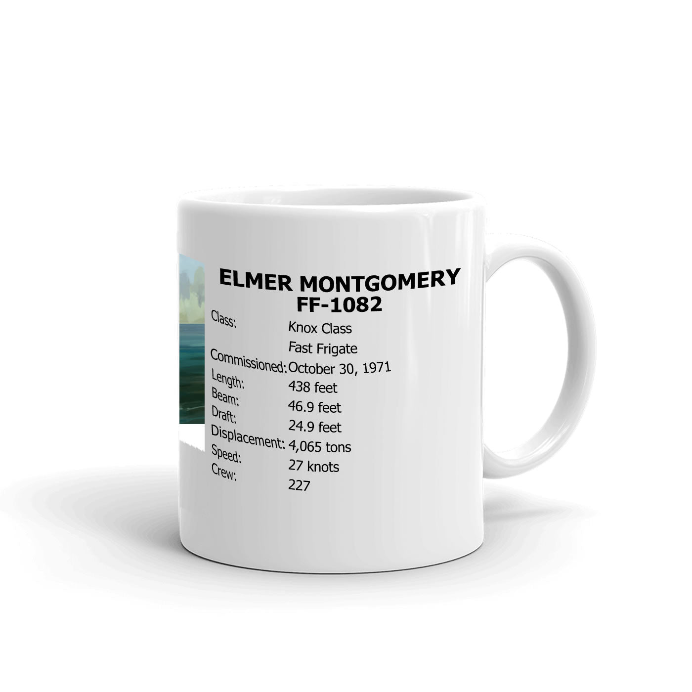 USS Elmer Montgomery FF-1082 Coffee Cup Mug Right Handle