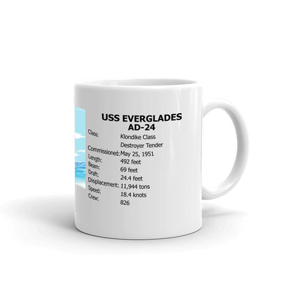 USS Everglades AD-24 Coffee Cup Mug Right Handle