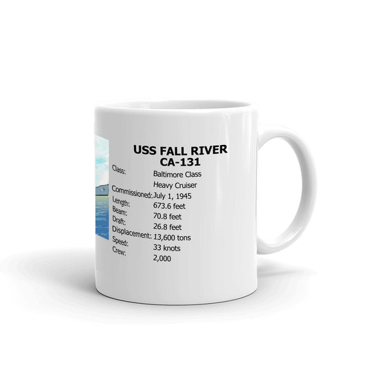 USS Fall River CA-131 Coffee Cup Mug Right Handle