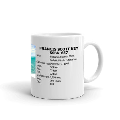 USS Francis Scott Key SSBN-657 Coffee Cup Mug Right Handle