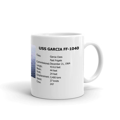 USS Garcia FF-1040 Coffee Cup Mug Right Handle