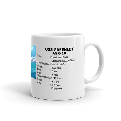 USS Greenlet ASR-10 Coffee Cup Mug Right Handle