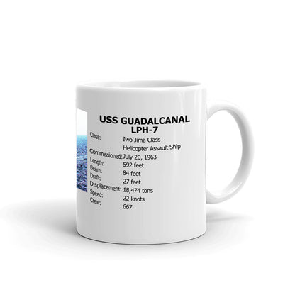 USS Guadalcanal LPH-7 Coffee Cup Mug Right Handle