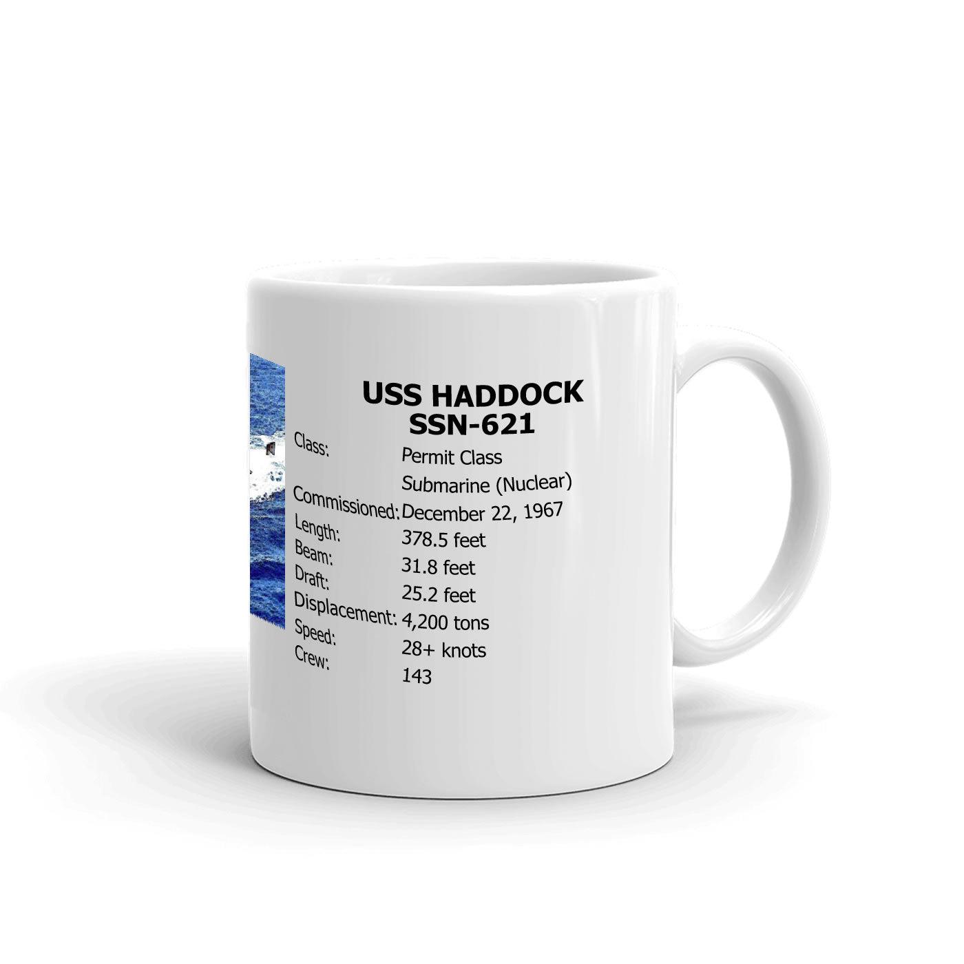 USS Haddock SSN-621 Coffee Cup Mug Right Handle