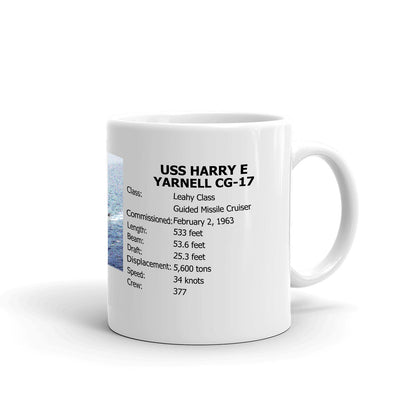 USS Harry E Yarnell CG-17 Coffee Cup Mug Right Handle