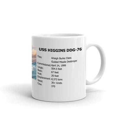 USS Higgins DDG-76 Coffee Cup Mug Right Handle