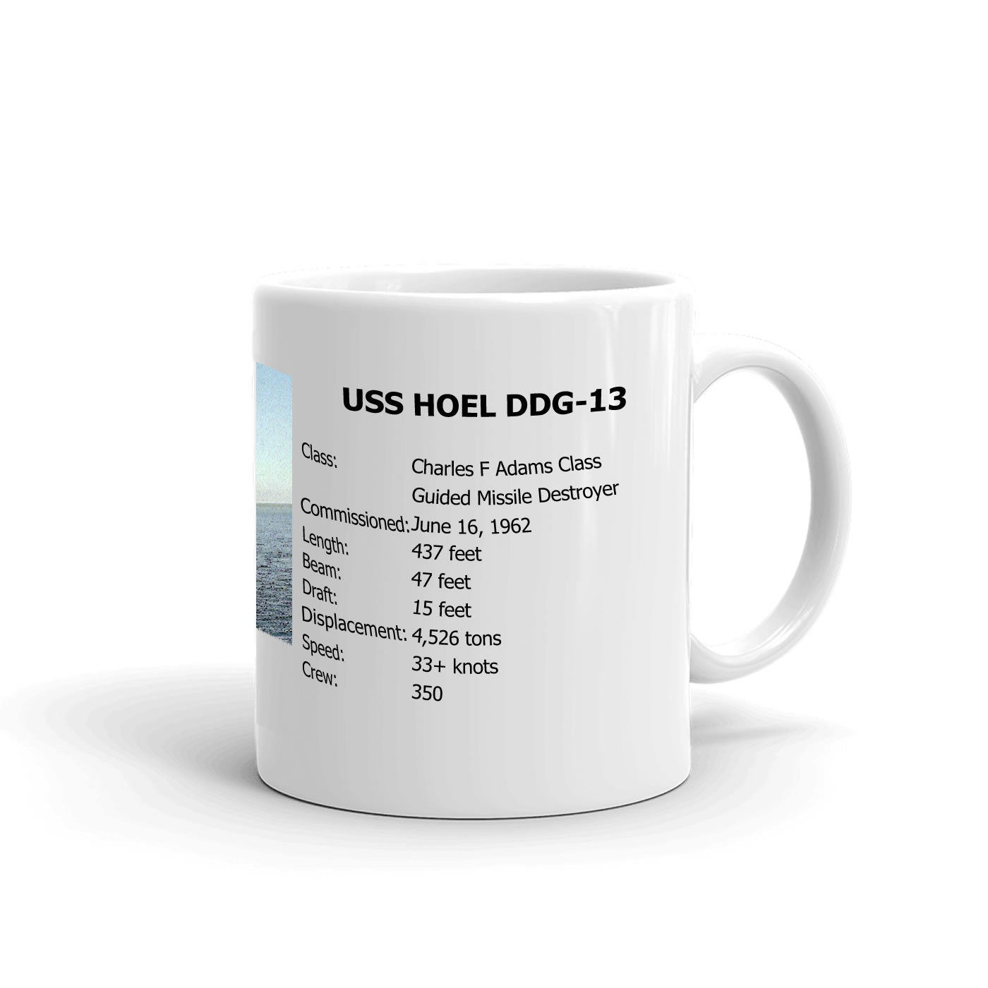 USS Hoel DDG-13 Coffee Cup Mug Right Handle
