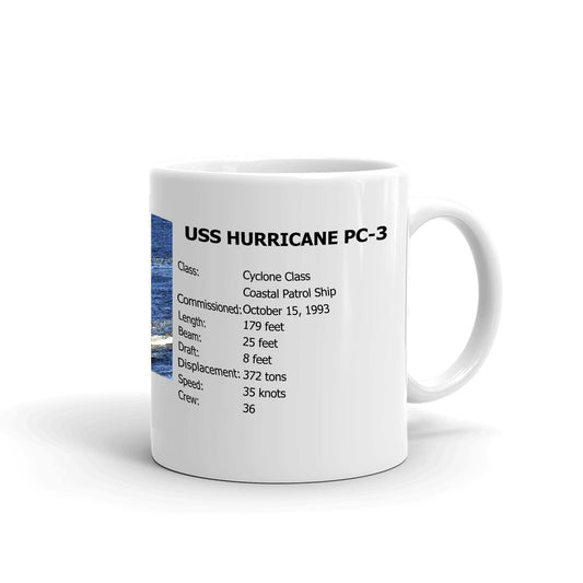 USS Hurricane PC-3 Coffee Cup Mug Right Handle