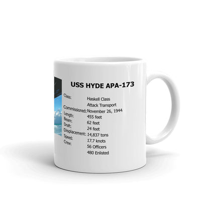 USS Hyde APA-173 Coffee Cup Mug Right Handle