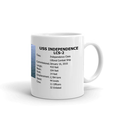 USS Independence LCS-2 Coffee Cup Mug Right Handle