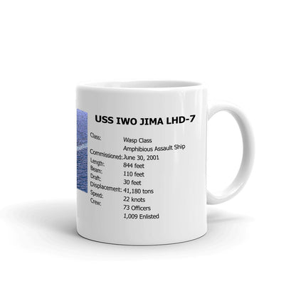 USS Iwo Jima LHD-7 Coffee Cup Mug Right Handle