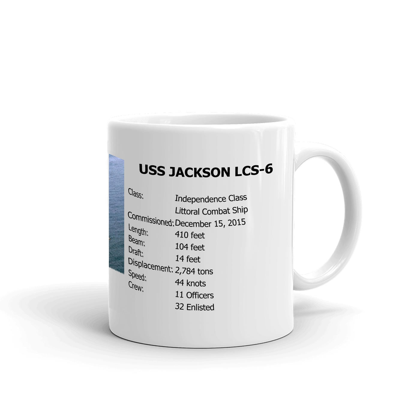 USS Jackson LCS-6 Coffee Cup Mug Right Handle