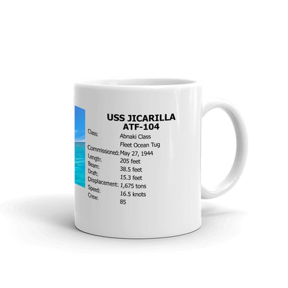 USS Jicarilla ATF-104 Coffee Cup Mug Right Handle
