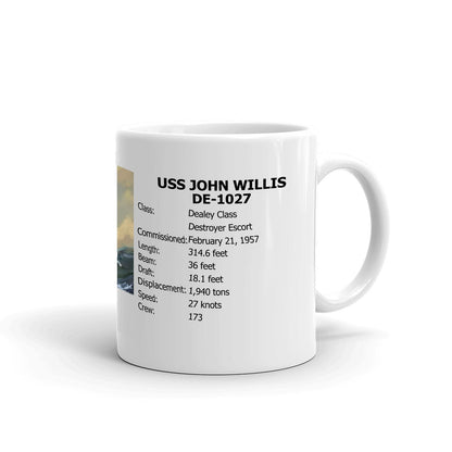 USS John Willis DE-1027 Coffee Cup Mug Right Handle