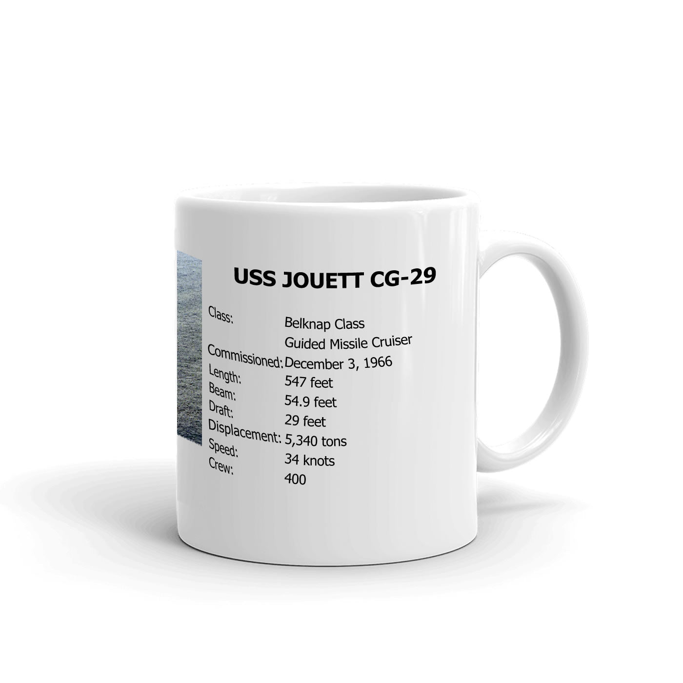 USS Jouett CG-29 Coffee Cup Mug Right Handle